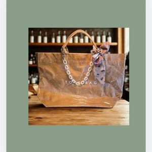 Brown Tote Bag with Chain Detail